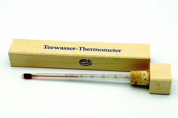Teewasser-Thermometer im Holzschuber 15cm