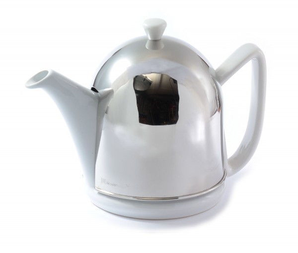 Teekanne "Manto" silber / weiß 1,0 Liter